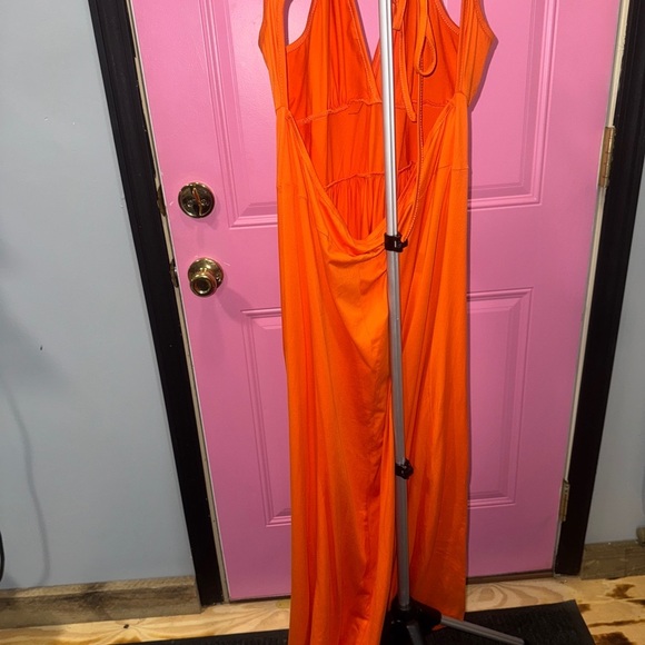 Orange Halter Maxi Sundress for Weddings - Picture 4 of 4
